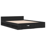 Bed Frame with Drawers without Mattress Black 150x200 cm King Size