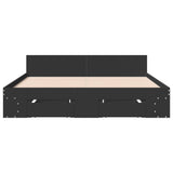 Bed Frame with Drawers without Mattress Black 150x200 cm King Size