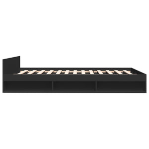 Bed Frame with Drawers without Mattress Black 150x200 cm King Size