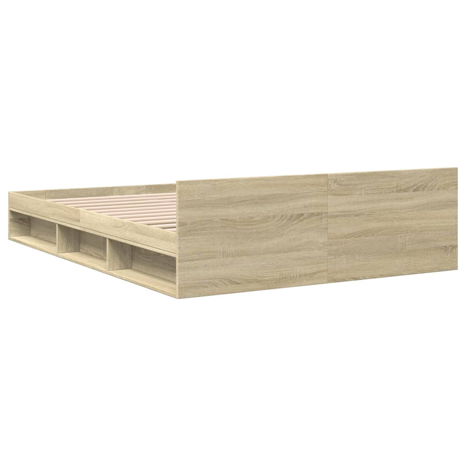 Bed Frame with Drawers Sonoma Oak 150x200 cm King Size Engineered Wood