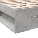 Bed Frame with Drawers without Mattress Concrete Grey 140x200 cm