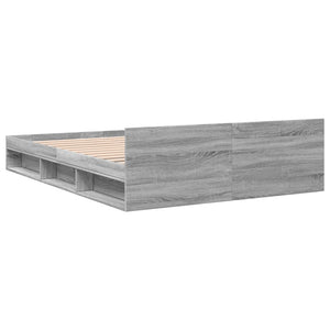 Bed Frame with Drawers without Mattress Grey Sonoma 140x200 cm