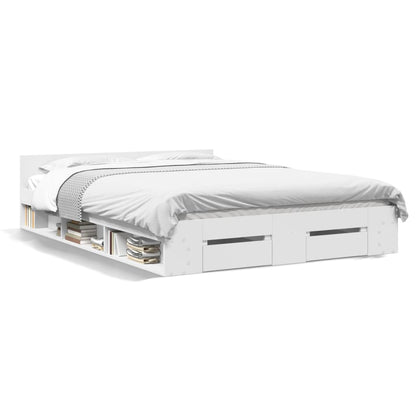 Bed Frame with Drawers without Mattress White 120x200 cm
