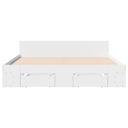 Bed Frame with Drawers without Mattress White 120x200 cm