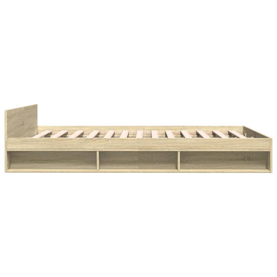 Bed Frame with Drawers without Mattress Sonoma Oak 140x190 cm