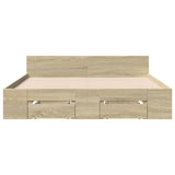 Bed Frame with Drawers without Mattress Sonoma Oak 120x190 cm Small Double