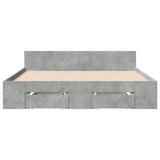 Bed Frame with Drawers without Mattress Concrete Grey 120x190 cm Small Double