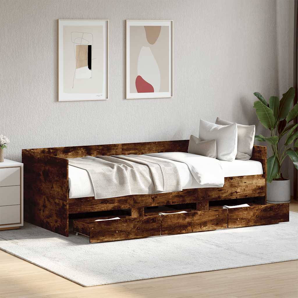 Daybed | Smoked Oak | Engineered Wood | Double