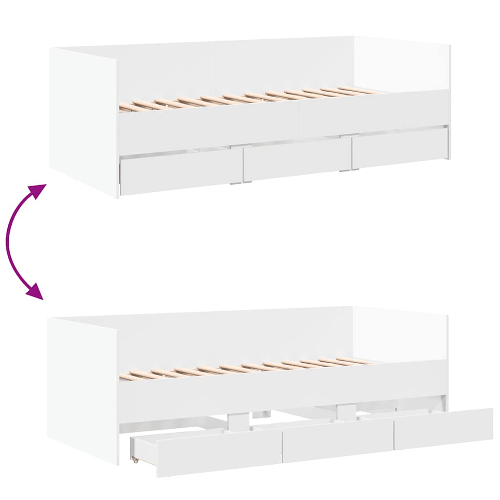 Daybed | White | Engineered Wood | Single | Pull-Out | Daybed