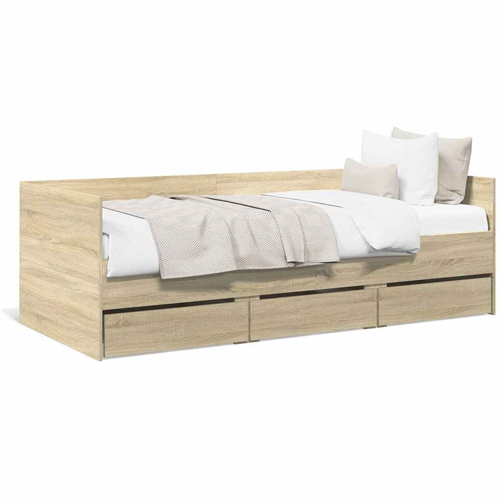 Daybed | Sonoma oak | Engineered wood | 90 x 200 cm