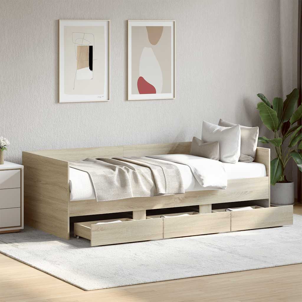 Daybed | Sonoma oak | Engineered wood | 90 x 200 cm