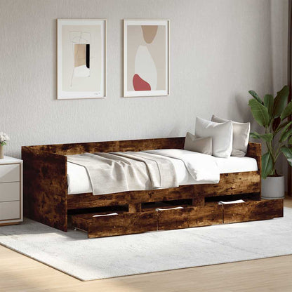 Daybed | Smoked Oak | Engineered wood | 90x200 cm | Convertible