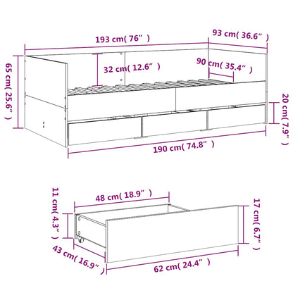 Daybed | White | Engineered wood | Single