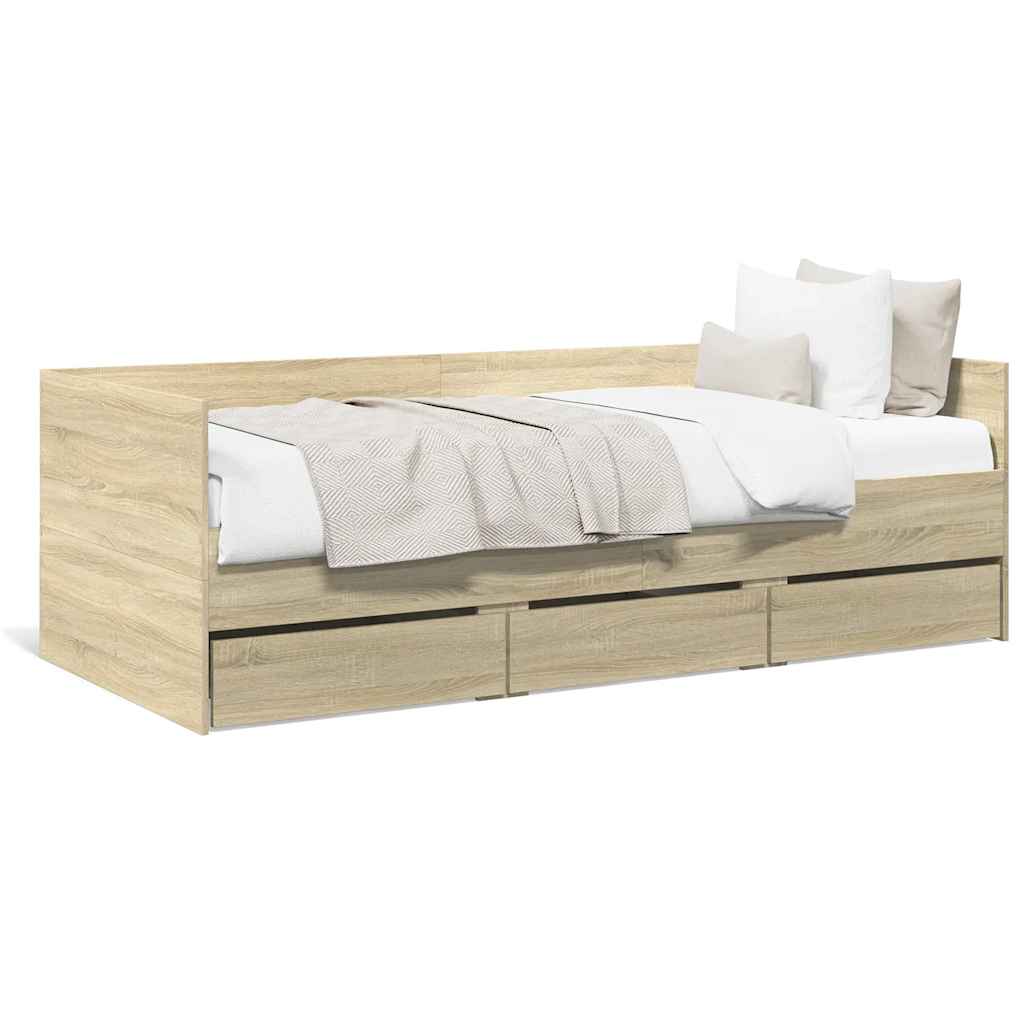 Daybed | Sonoma Oak | Engineered wood | Single | Convertible