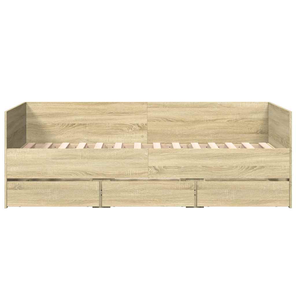 Daybed | Sonoma Oak | Engineered wood | Single | Convertible