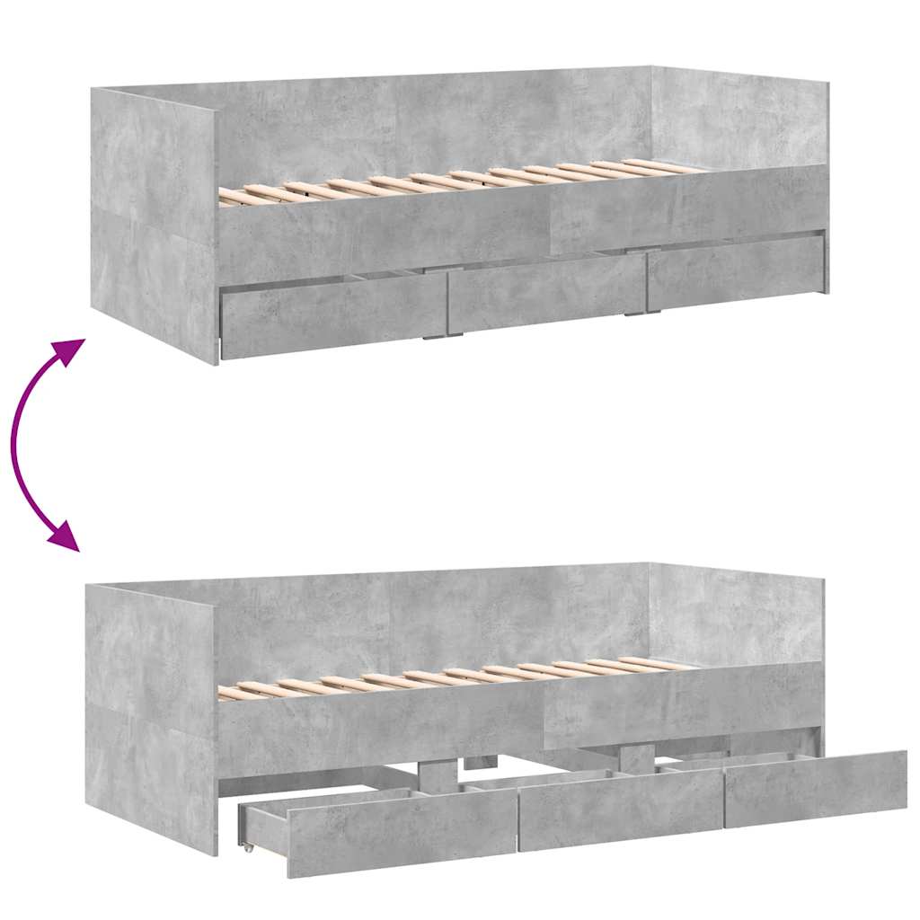 Daybed | Concrete Grey | Engineered Wood | Single