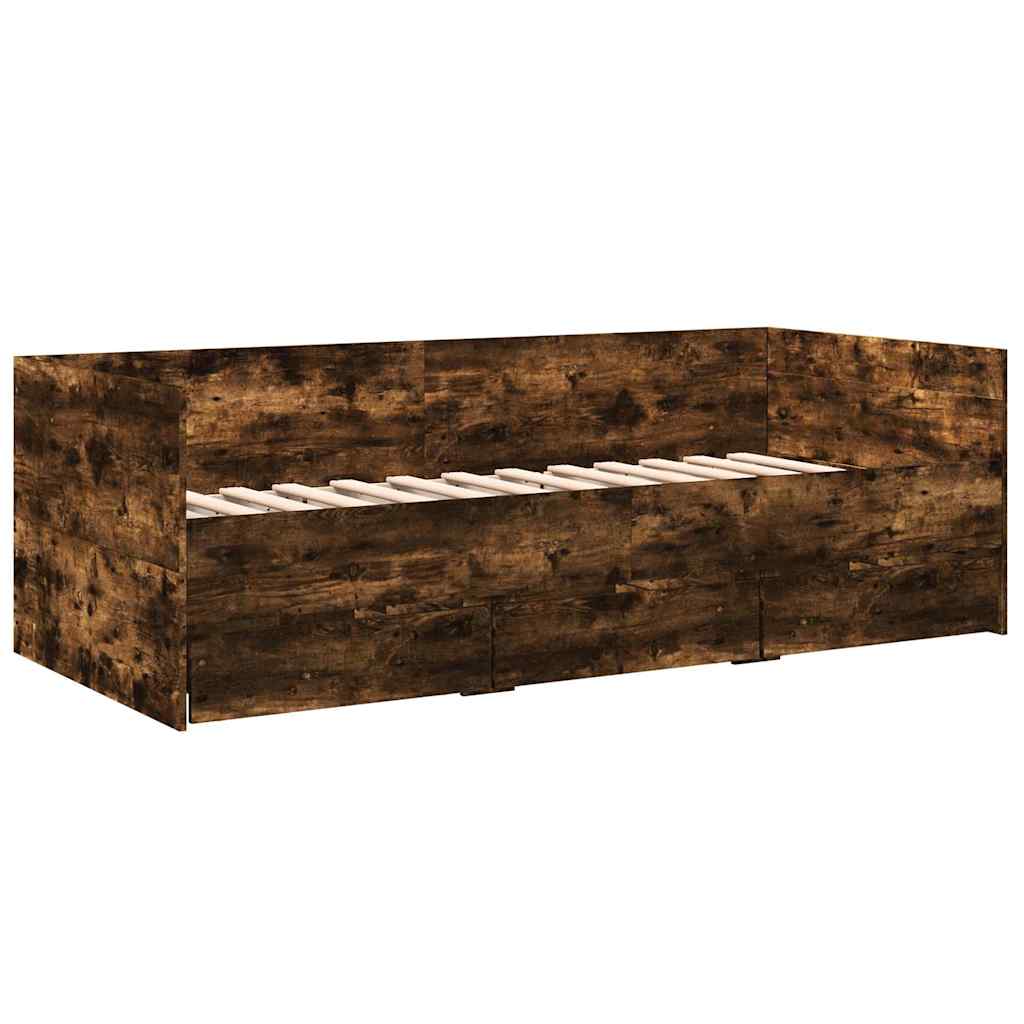 Daybed | Smoked oak | Engineered wood | Single |  Convertible Sofa Bed
