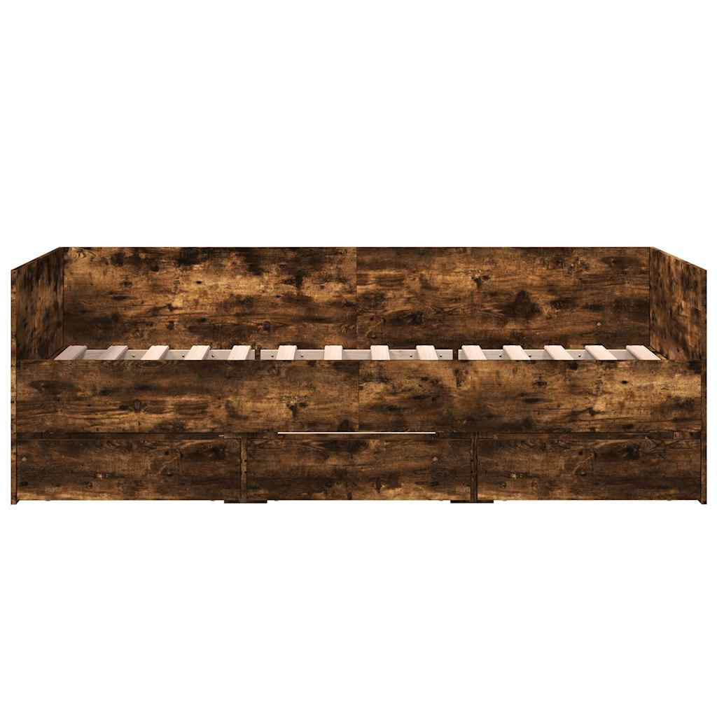 Daybed | Smoked oak | Engineered wood | Single |  Convertible Sofa Bed