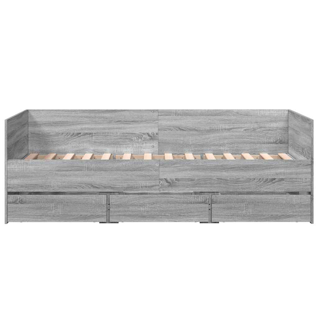 Daybed | Grey sonoma | Engineered wood | Single