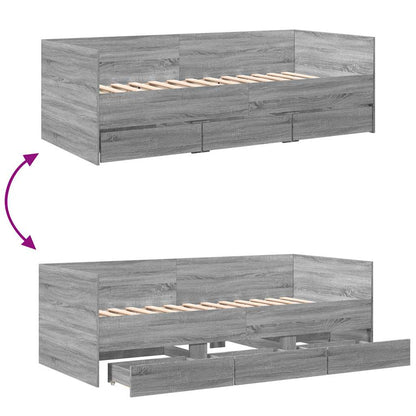 Daybed | Grey sonoma | Engineered wood | Single