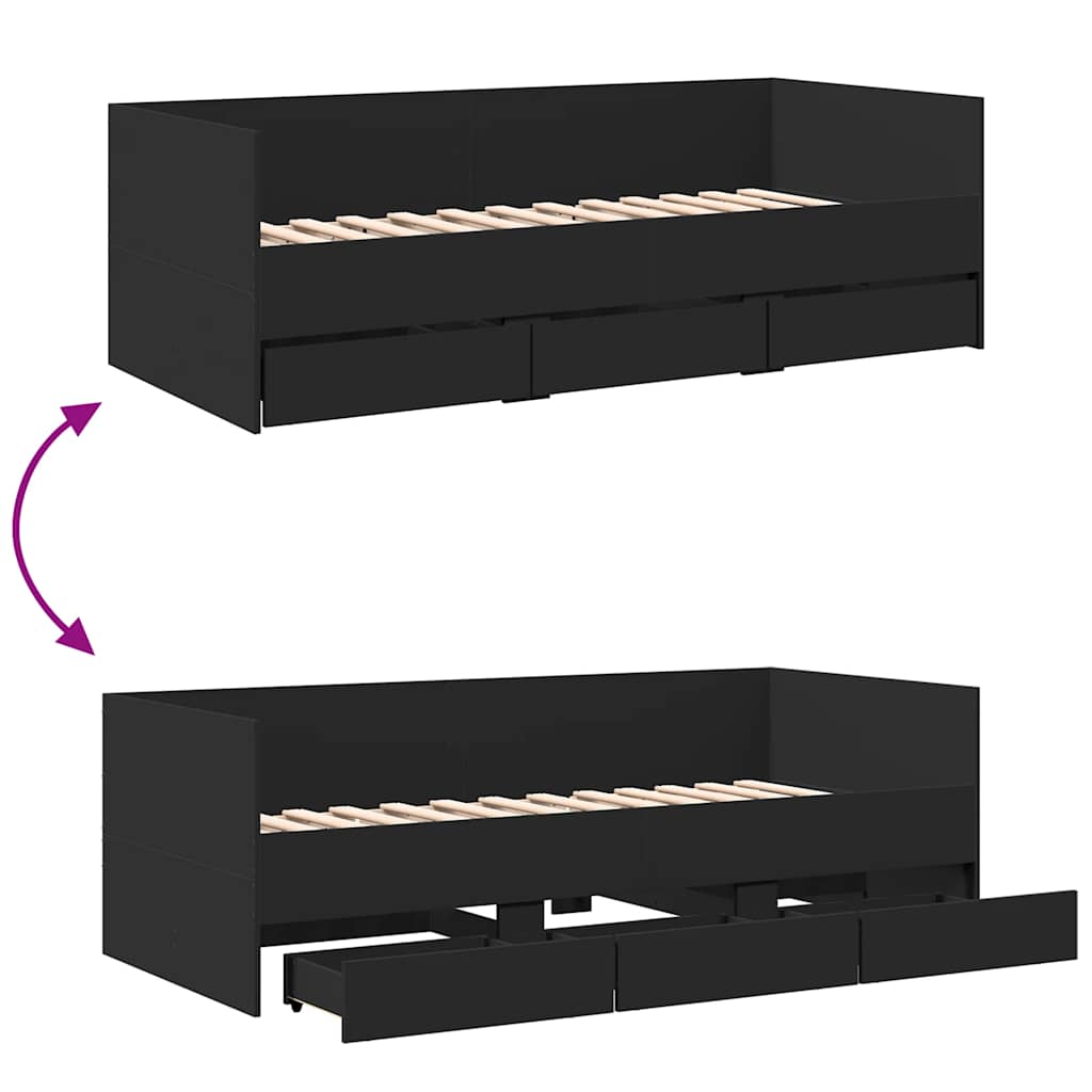 Daybed | Black | Engineered wood | Small Single