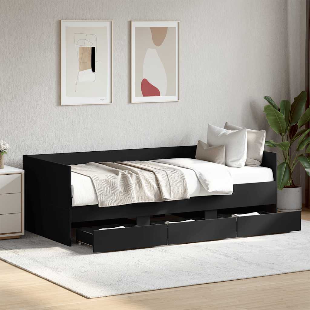 Daybed | Black | Engineered wood | Small Single