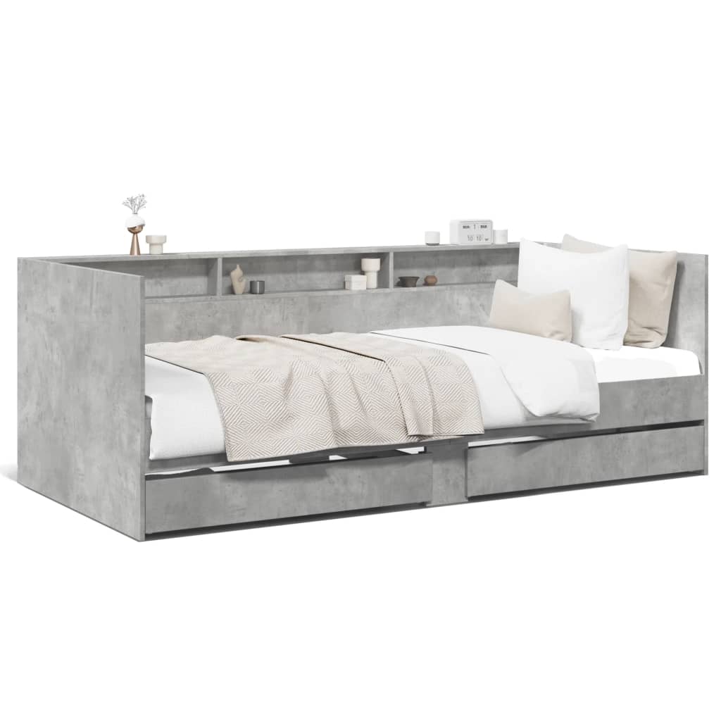 Daybed | Concrete Grey | Engineered Wood | Single | Daybed | Rectangular