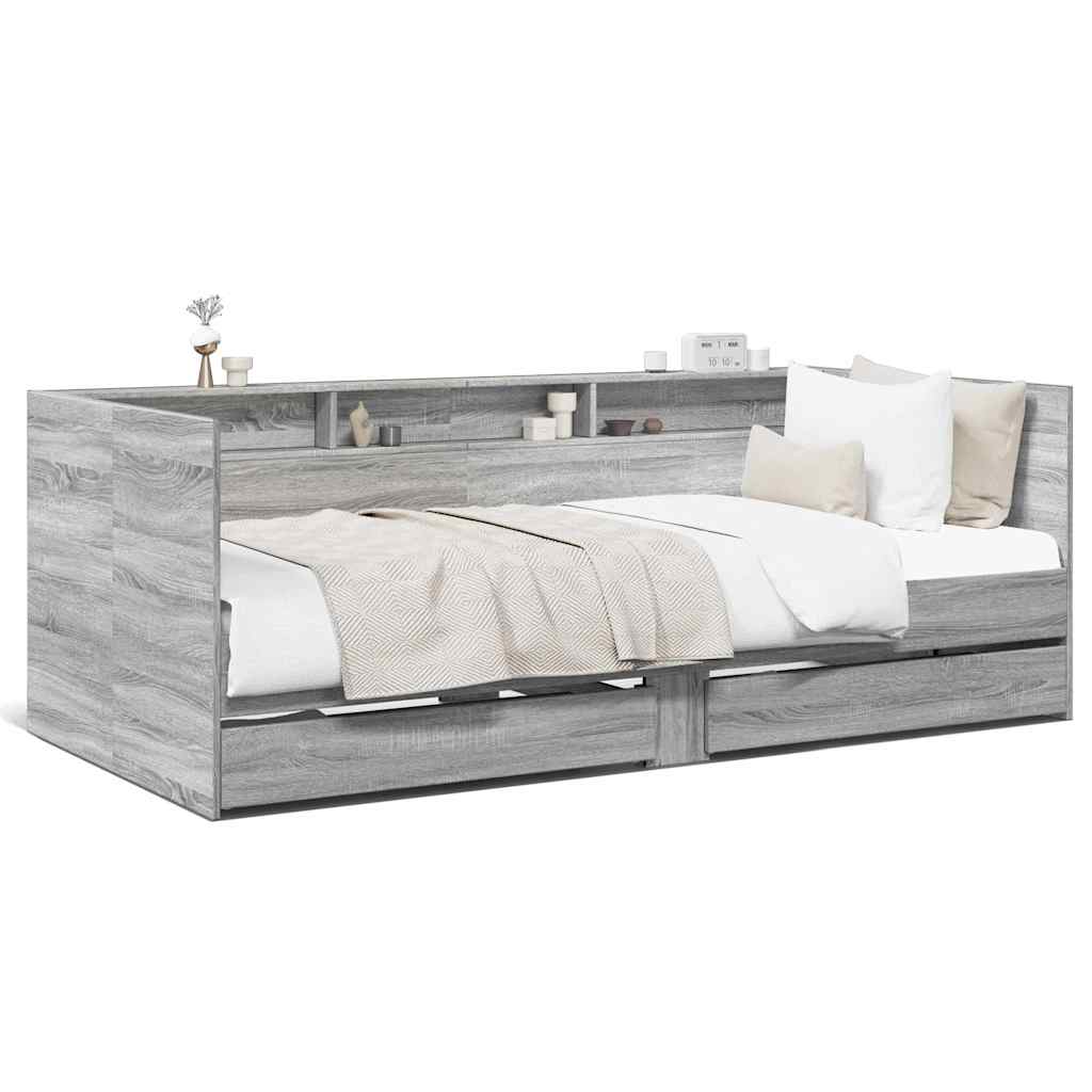 Daybed | Grey Sonoma | Engineered wood | Single | Convertible | Daybed