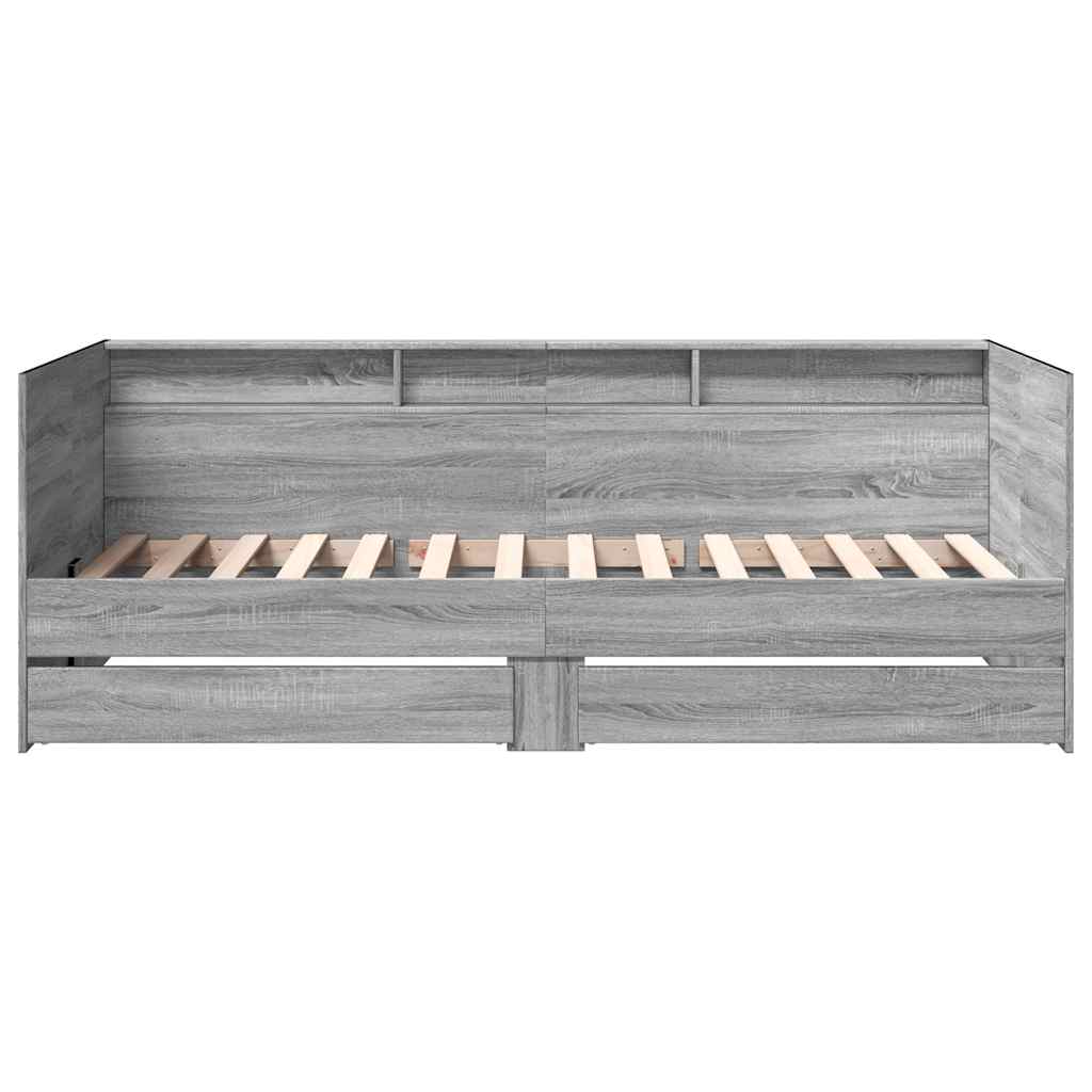 Daybed | Grey Sonoma | Engineered wood | Single | Convertible | Daybed