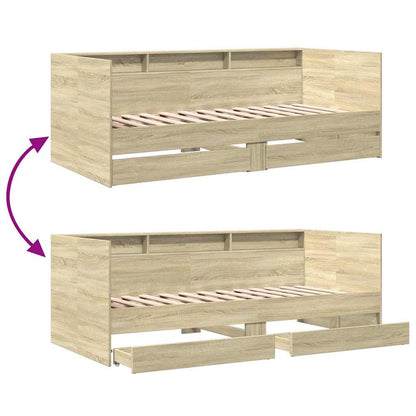 Daybed with Drawers without Mattress Sonoma Oak 90x190 cm Single
