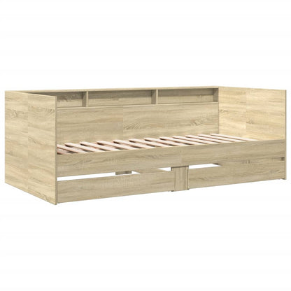 Daybed with Drawers without Mattress Sonoma Oak 75x190 cm Small Single