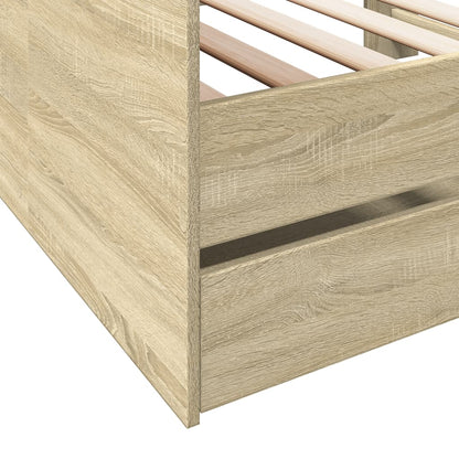 Daybed with Drawers without Mattress Sonoma Oak 75x190 cm Small Single