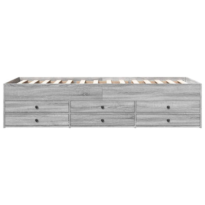 Daybed with Drawers without Mattress Grey Sonoma 100x200 cm