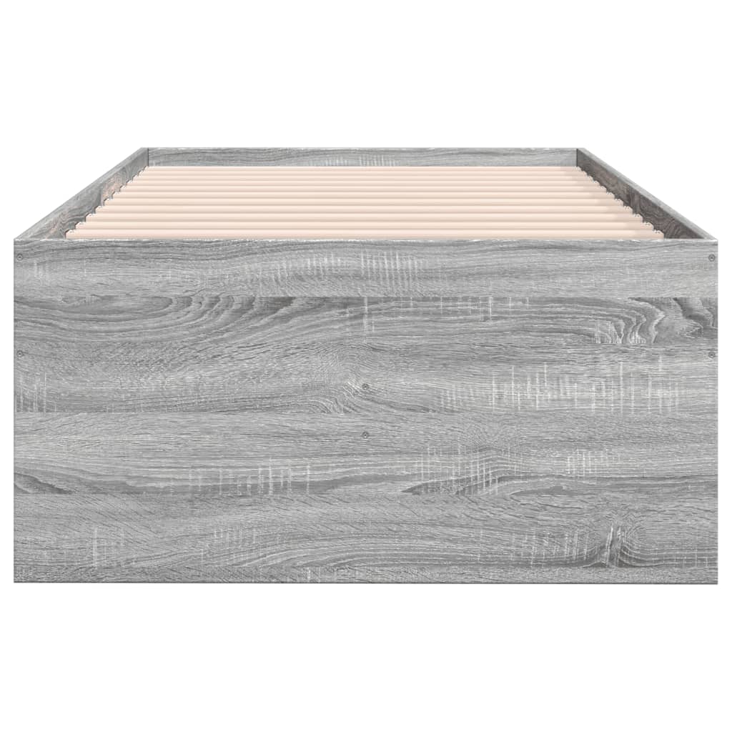 Daybed with Drawers without Mattress Grey Sonoma 100x200 cm