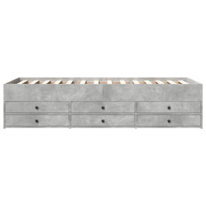 Daybed with Drawers Concrete Grey 90x200 cm Engineered Wood