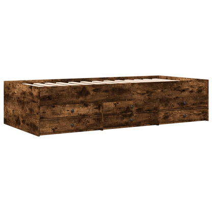 Daybed with Drawers without Mattress Smoked Oak 75x190 cm Small Single