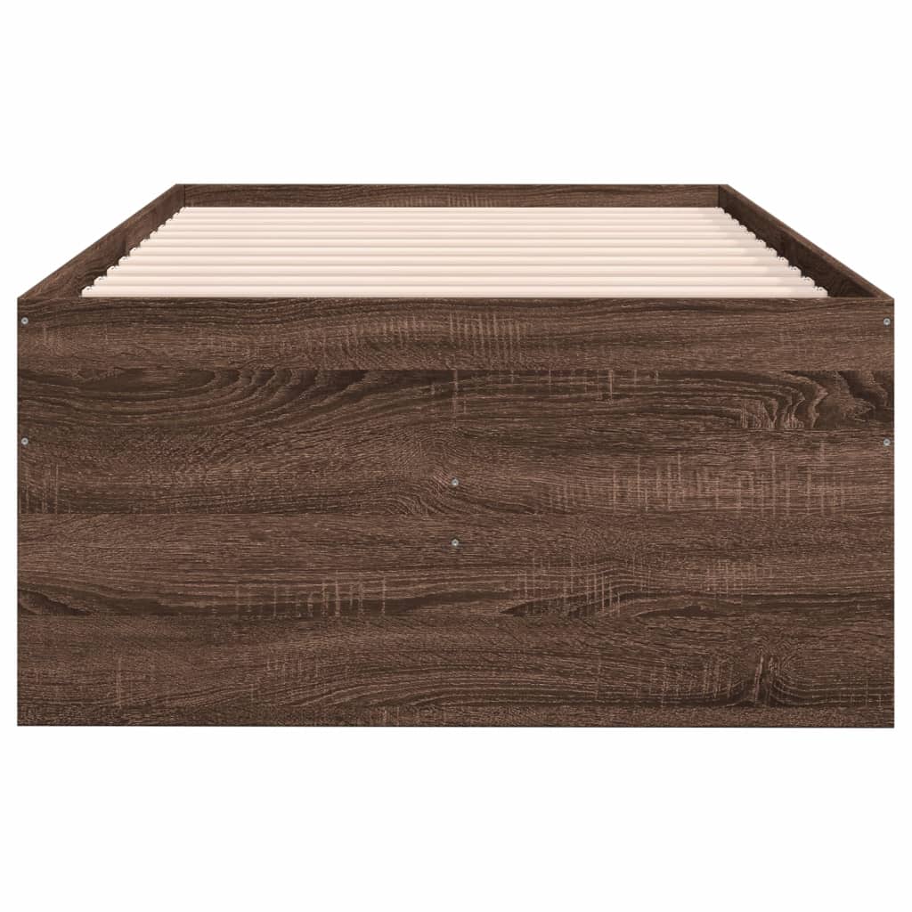 Daybed with Drawers without Mattress Brown Oak 75x190 cm Small Single