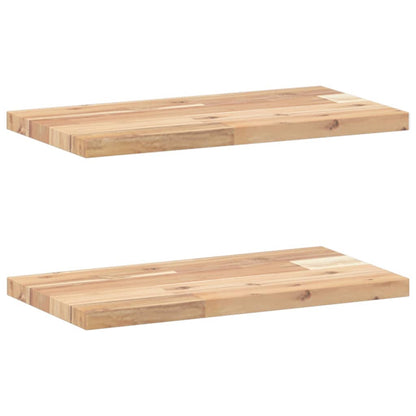Floating Shelves 2 pcs 40x20x2 cm Untreated Solid Wood Acacia