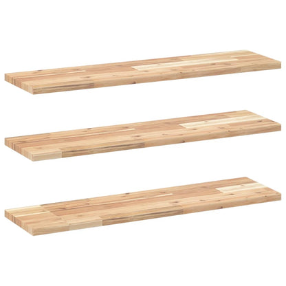 Floating Shelves 3 pcs 100x20x2 cm Untreated Solid Wood Acacia