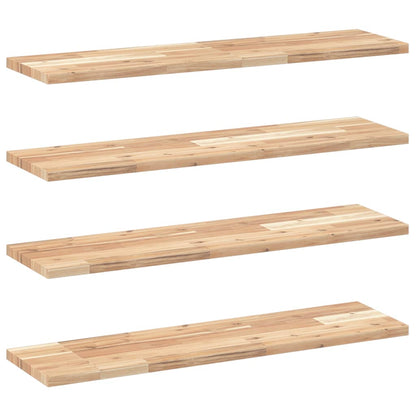 Floating Shelves 4 pcs 100x20x2 cm Untreated Solid Wood Acacia