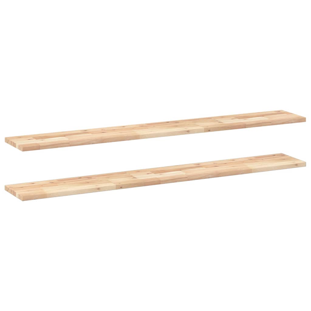 Floating Shelves 2 pcs 140x20x2 cm Untreated Solid Wood Acacia