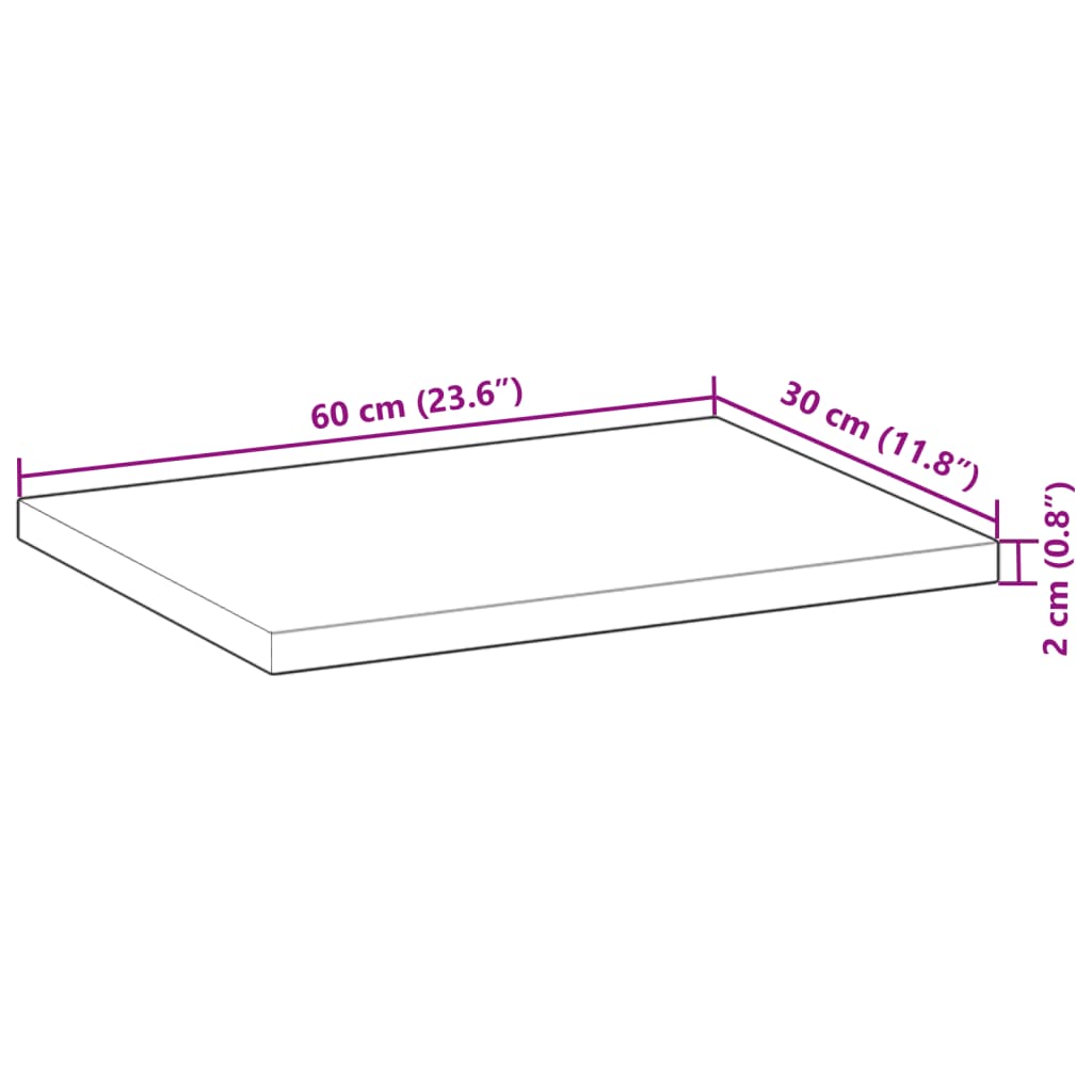 Floating Shelves 2 pcs 60x30x2 cm Untreated Solid Wood Acacia