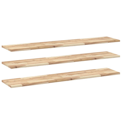 Floating Shelves 3 pcs 120x30x2 cm Untreated Solid Wood Acacia