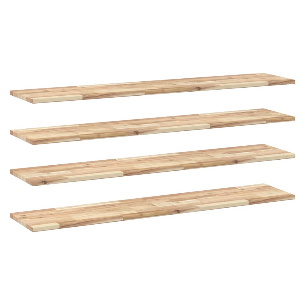 Floating Shelves 4 pcs 120x30x2 cm Untreated Solid Wood Acacia