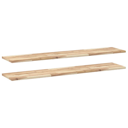 Floating Shelves 2 pcs 140x30x2 cm Untreated Solid Wood Acacia