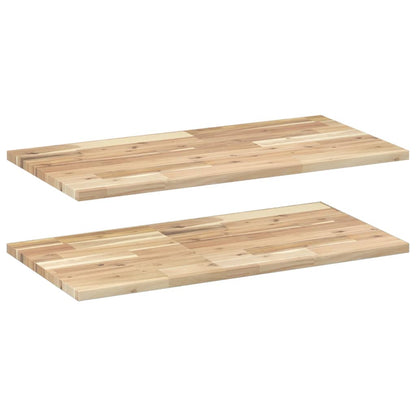 Floating Shelves 2 pcs 60x40x2 cm Untreated Solid Wood Acacia