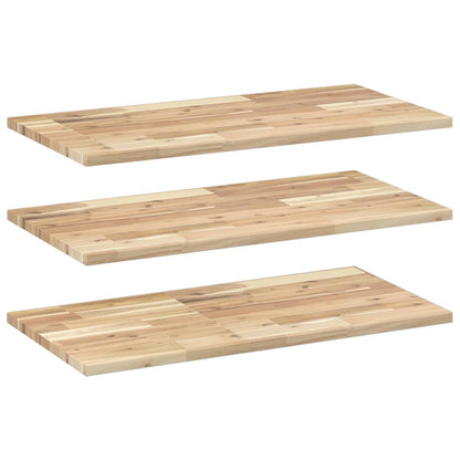 Floating Shelves 3 pcs 100x40x2 cm Untreated Solid Wood Acacia