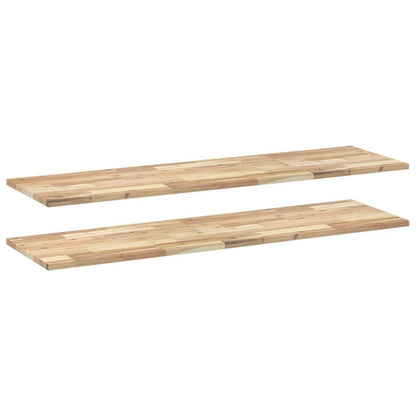 Floating Shelves 2 pcs 120x40x2 cm Untreated Solid Wood Acacia