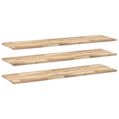 Floating Shelves 3 pcs 120x40x2 cm Untreated Solid Wood Acacia