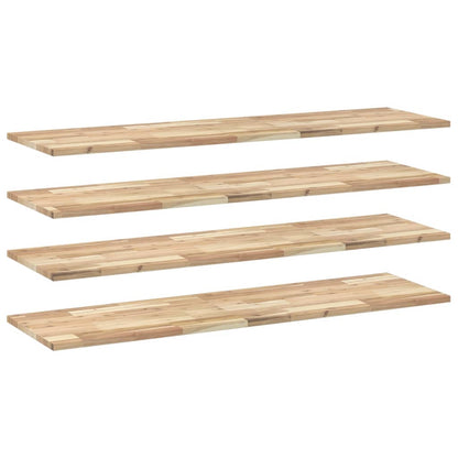 Floating Shelves 4 pcs 120x40x2 cm Untreated Solid Wood Acacia